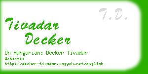 tivadar decker business card